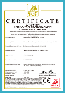 Certificado para armazenamento de bateria de lítio