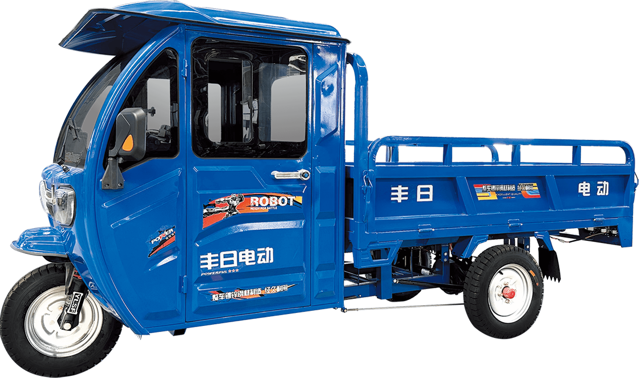 Triciclo elétrico de carga com cabine fechada série Fengyun com grande capacidade de carga